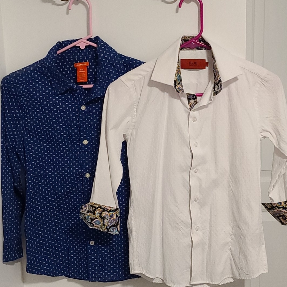 Boys size 10 button up dress shirts -lot of 2
